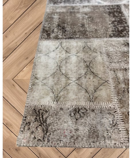 Turkish carpet Large /Beige patchwork/vintage and antique