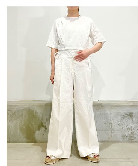 【残り僅か】Louisa Shoulder Pleated top/Ecru