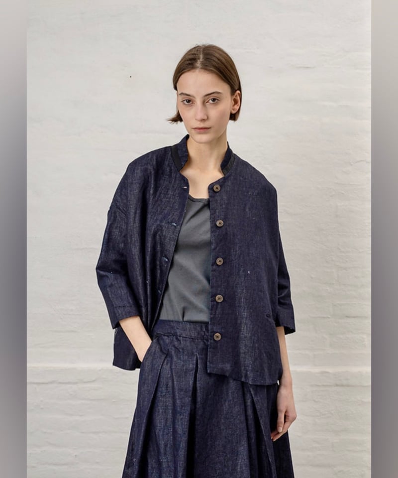 【 YARRA 】 リネンデニムジャケット YARRA リネン混ドルマンデニムジャケット YR-1547-237