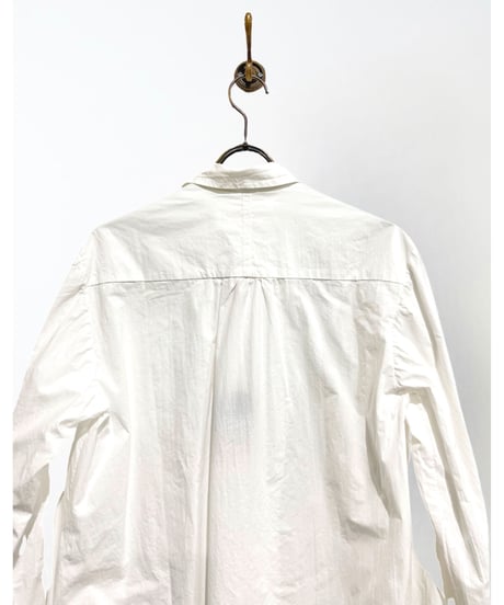 Men'sオープンカラーコットンシャツ/HannohWessel/ホワイト