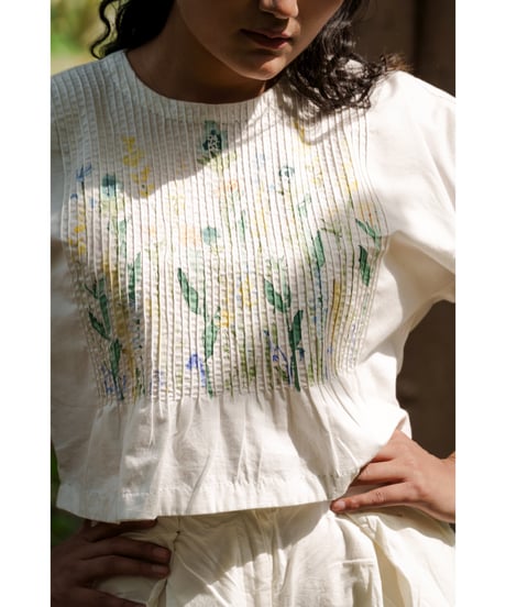 Jane Pin tuck top/Multi