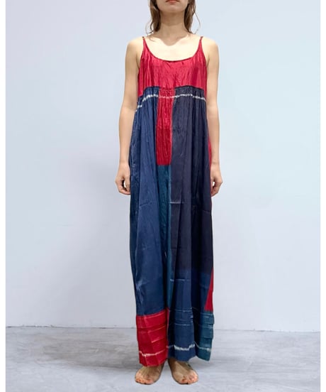 injiriシルク100％/Slip Dress/タイダイ染め