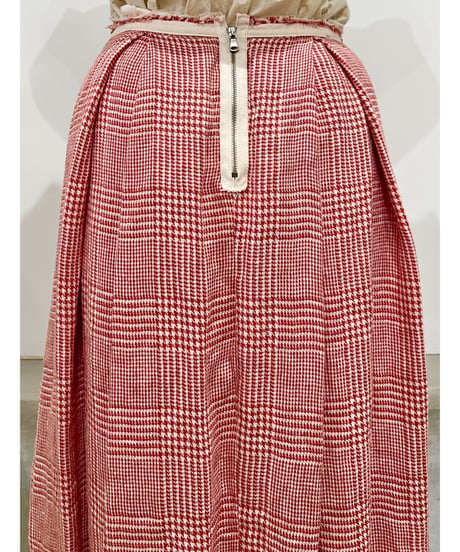 Lady'sリネンスカート(レッドチェック)/HannohWessel/36