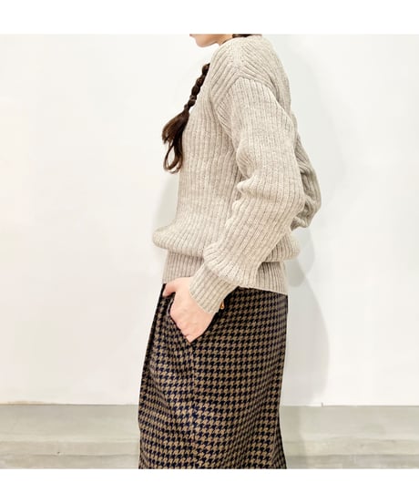 【残り僅か】Knit brary/the Ribbed Knit 100% Peruvian Highland wool