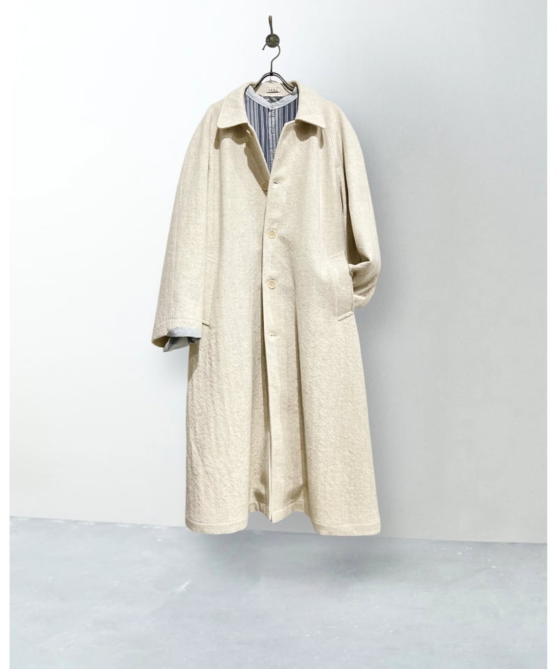 残り僅か】VONSONO/ｵｰｶﾞﾆｯｸｳｰﾙ100%・UNISEXステンカラーコート/Na