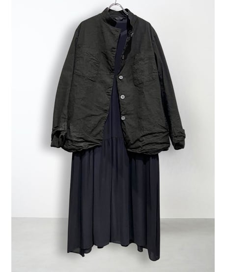 Aequamente/シルクストレッチドレス/Black