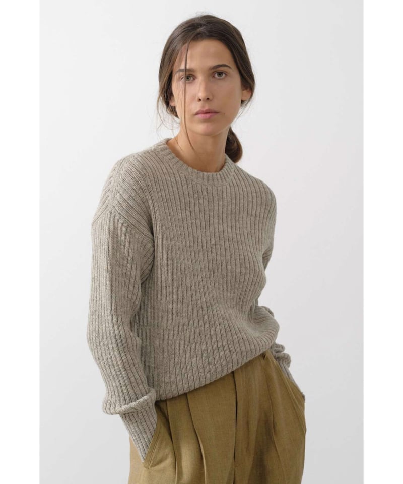 残り僅か】Knit brary/the Ribbed Knit 100% Peruvian