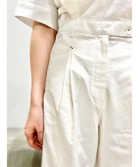 Hanna 2pleat pants/Paint/Ecru