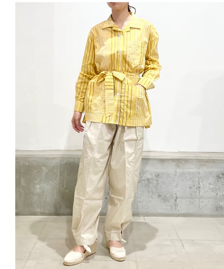 NY Mane/コットンロングシャツ/Yellow stripes