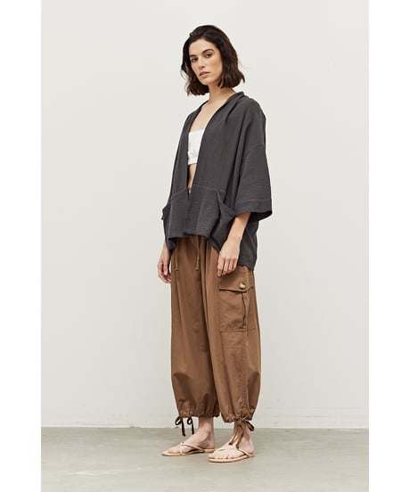 Drawstring カーゴパンツ/Cotton 100%/Umber