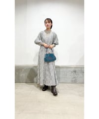 ハンドペイントベロアバッグ/Sサイズ/ブルー