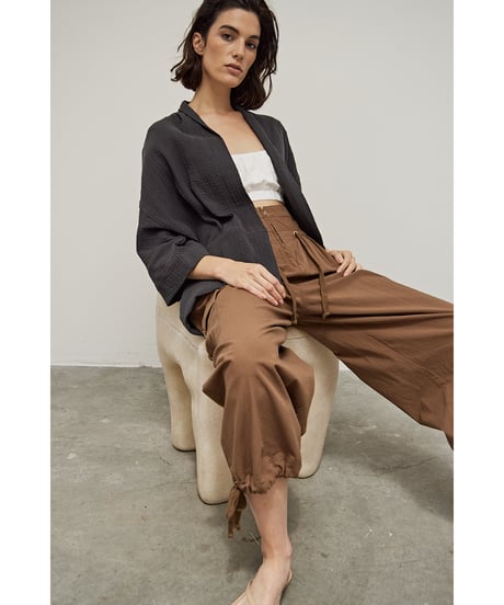 Drawstring カーゴパンツ/Cotton 100%/Umber
