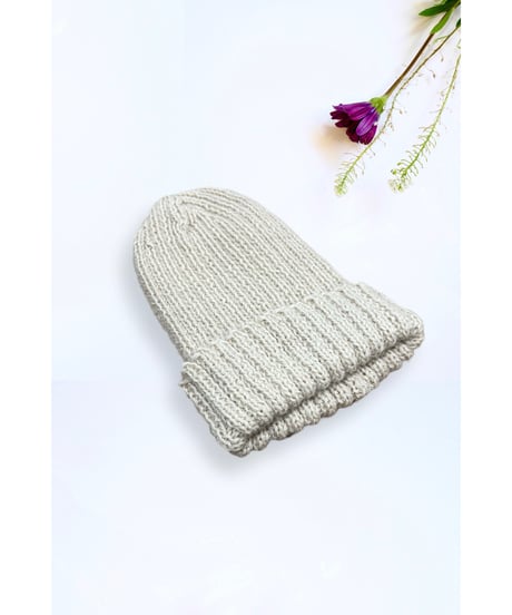 VONSONO/ｱﾙﾊﾟｶ&ｵｰｶﾞﾆｯｸｳｰﾙ・Beanie/Natural