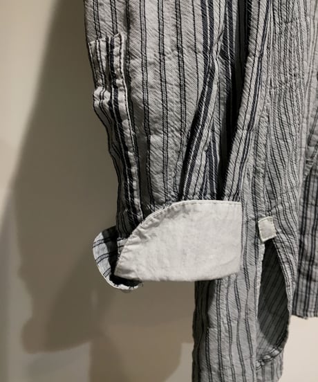 Men'sコットンストライプシャツ/HannohWessel/Mサイズ