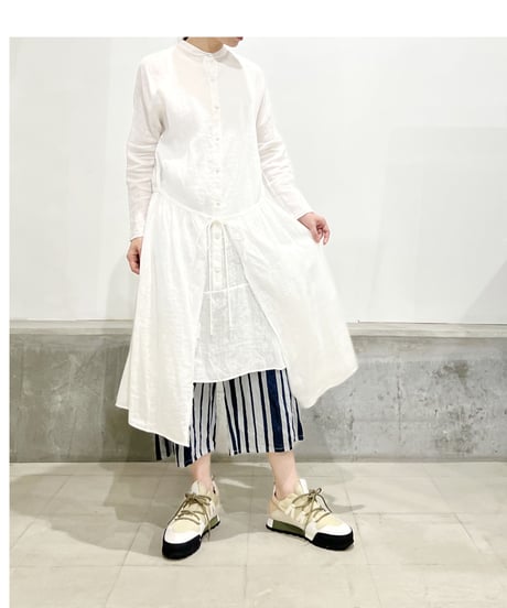 Hannoh wessel/コットンメタルパンツ/グレー＆ネイビー