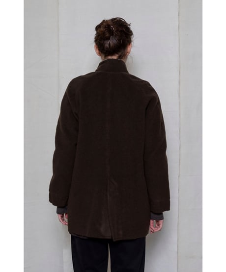 【残り僅か】Hannoh wessel/ウール&カシミヤミディアムコート/Dark brown