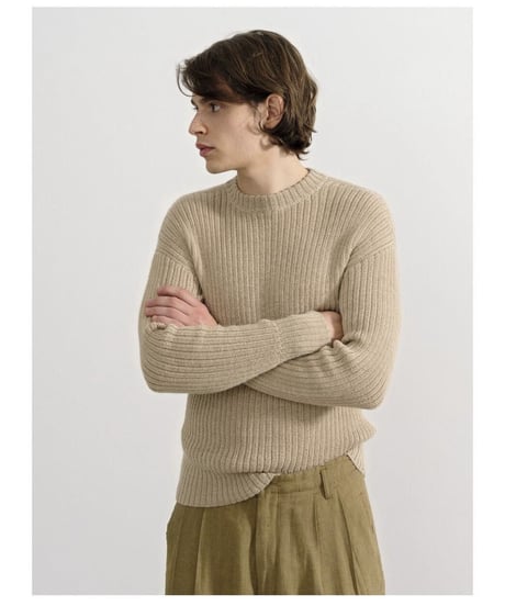【残り僅か】Knit brary/the Ribbed Knit 100% Peruvian Highland wool