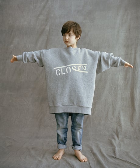 CLOSED/ｵｰｶﾞﾆｯｸ裏毛ｽｴｯﾄ/Logo/ Grey heather melange