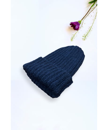 VONSONO/ｱﾙﾊﾟｶ&ｵｰｶﾞﾆｯｸｳｰﾙ・Beanie/Navy