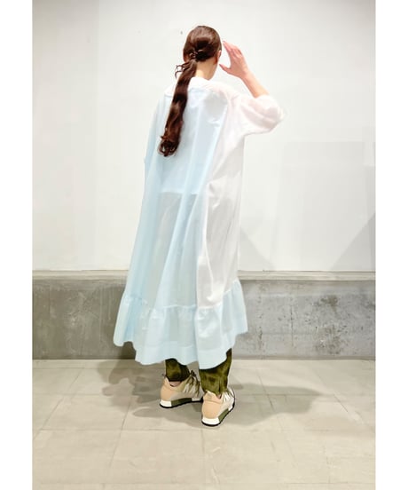 D-due/バイカラーワンピース/ブルー&ホワイト