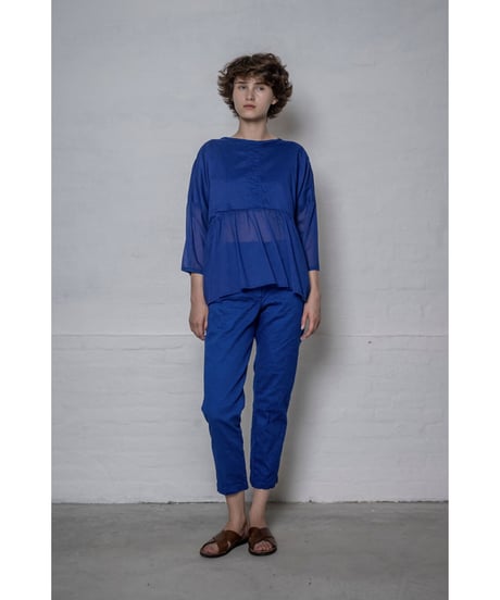 Hannoh wessel/コットンボイルトップス/ブルー