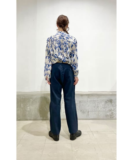 Hannoh wessel/コットン＆リネンパンツ/ネイビー
