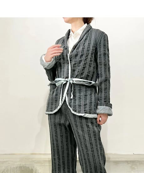 Hannoh wessel/ウール＆コットンジャケット/アッシュグレー