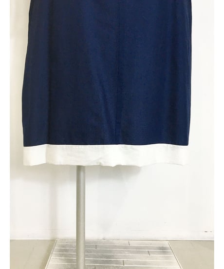 Lady'sコットンスカート（ネイビー)/HannohWessel 36