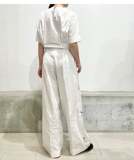 Hanna 2pleat pants/Paint/Ecru