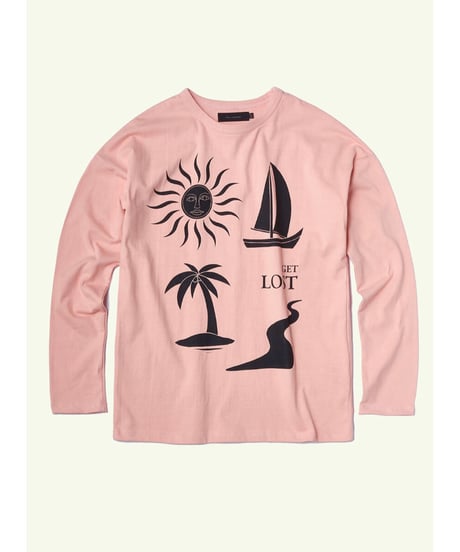 【残り僅か】Tee Library/ルーズロングTシャツ/アースピンク