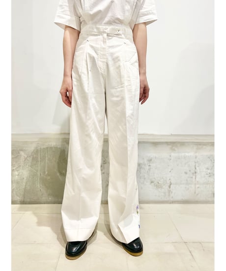 Hanna 2pleat pants/Paint/Ecru