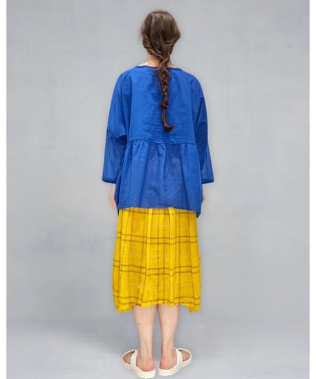 Hannoh wessel/コットンボイルトップス/ブルー