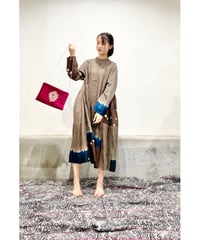 ハンド刺繍ショルダーバッグ/別珍Wine red