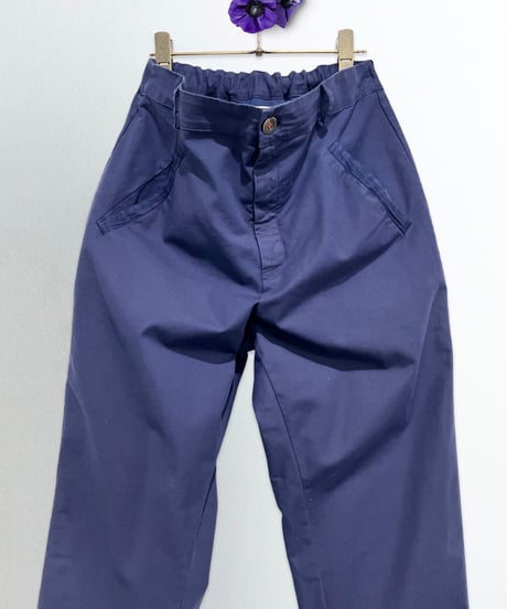 Men'sコットンストレッチパンツ/HannohWessel/ネイビー