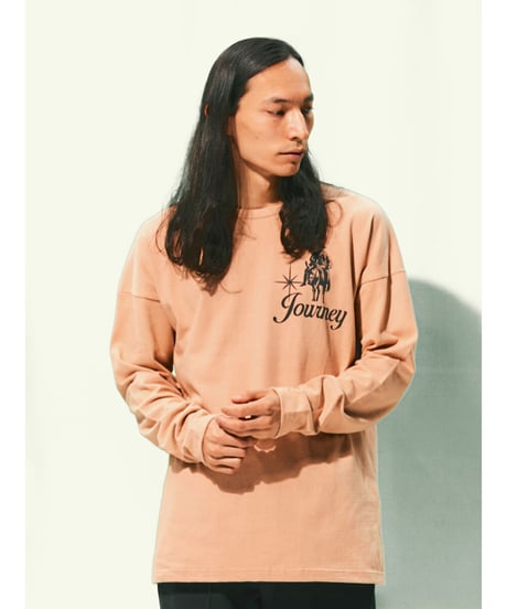 【残り僅か】Tee Library/ルーズロングTシャツ/ベージュピンク