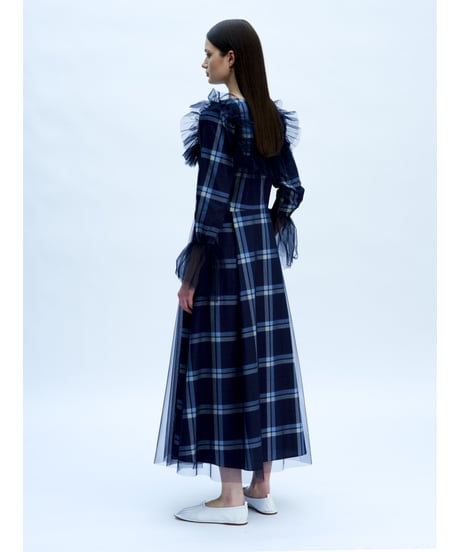 【残り僅か】TEIJA/スカート/ﾈｲﾋﾞｰﾁｪｯｸ&ﾁｭｰﾙ