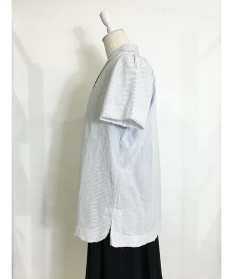Lady'sコットンシャツ(ブルーストライプ)/HannohWessel/38