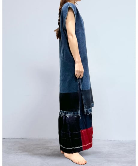 injiriシルク100％/Slip Dress/タイダイ染め