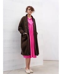 【残り僅か】Hannoh wessel/ウール&カシミヤロングコート/Dark brown