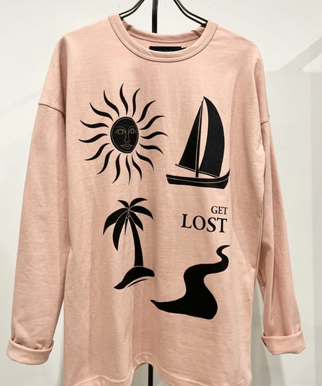 【残り僅か】Tee Library/ルーズロングTシャツ/アースピンク
