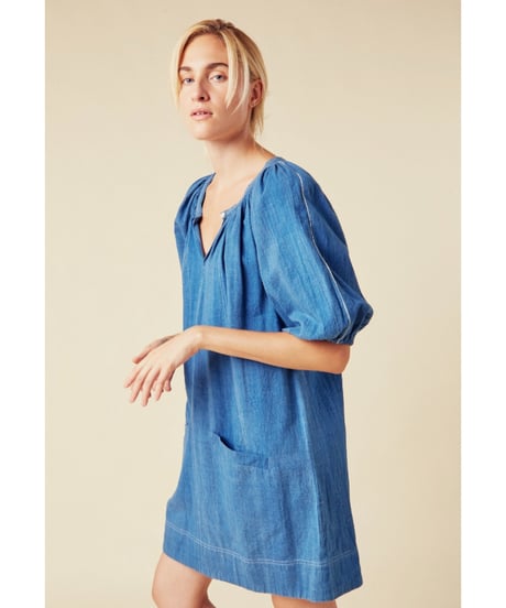 NY Mane/Kala cotton ミニドレス/Indigo