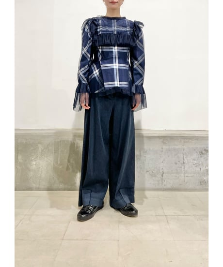 【残り僅か】TEIJA/トップス/ﾈｲﾋﾞｰﾁｪｯｸ&ﾁｭｰﾙ