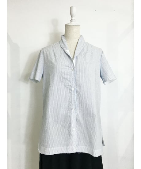 Lady'sコットンシャツ(ブルーストライプ)/HannohWessel/38