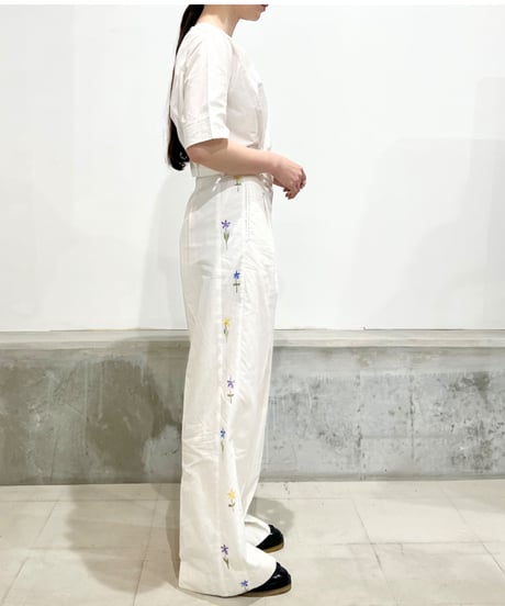 Hanna 2pleat pants/Paint/Ecru