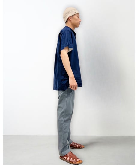 Men'sコットンシャツ(ネイビー)/HannohWessel/Mサイズ