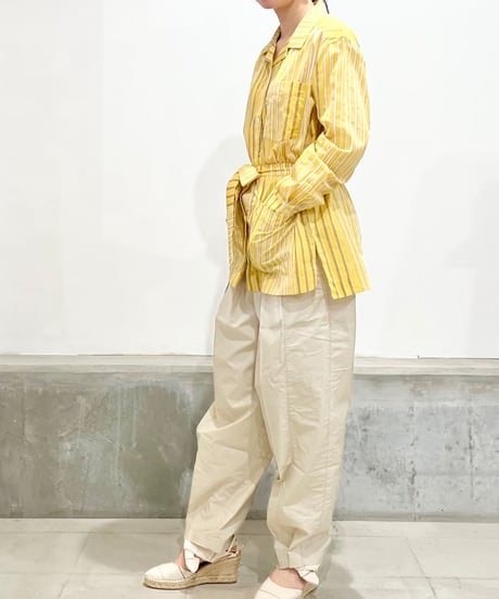 NY Mane/コットンロングシャツ/Yellow stripes
