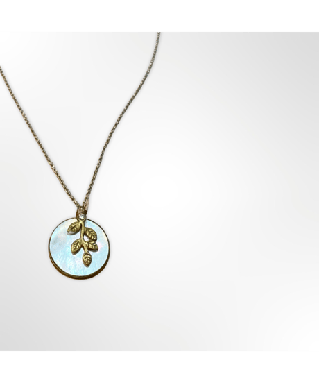 Mother of Pearl and Leaf ネックレス（シルバーチェーン）