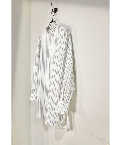 Men'sピンストライプシャツ/HannohWessel/ネイビー