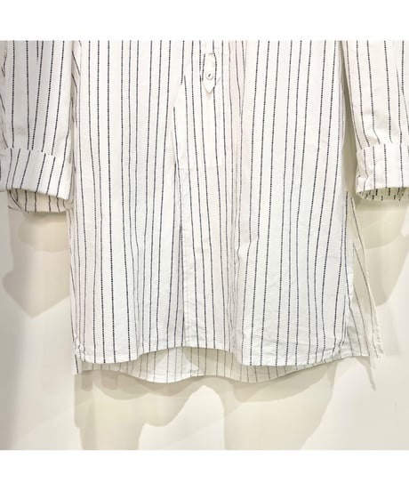 Men'sピンストライプシャツ/HannohWessel/ネイビー