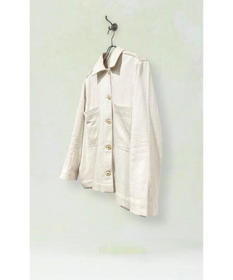 【残り僅か】NY MaNE/ハンドパッチワーク・シャツジャケット/Ecru